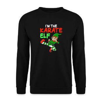 I'm The Karate Elf Matching Family Christmas - Unisex Sweatshirt - black - Front - Alina (178cm) & Michal (187cm)