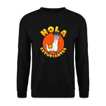 Le drôle de professeur d’espagnol de Hola Estudiante - Sweat-shirt Unisexe - noir - Devant - Alina (178cm) & Michal (187cm)