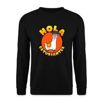 Le drôle de professeur d’espagnol de Hola Estudiante - Sweat-shirt Unisexe - noir - Devant - Alina (178cm) & Michal (187cm)