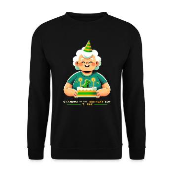 Joyful Birthday Grandma - Unisex Sweatshirt - black - Front - Alina (178cm) & Michal (187cm)