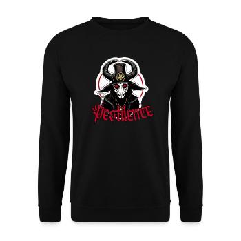 Okkulter Pest Priester - Unisex Pullover - Schwarz - Vorne - Alina (178cm) & Michal (187cm)