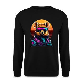Quokka with hamster cheeks in the sunset - Unisex Sweatshirt - black - Front - Alina (178cm) & Michal (187cm)