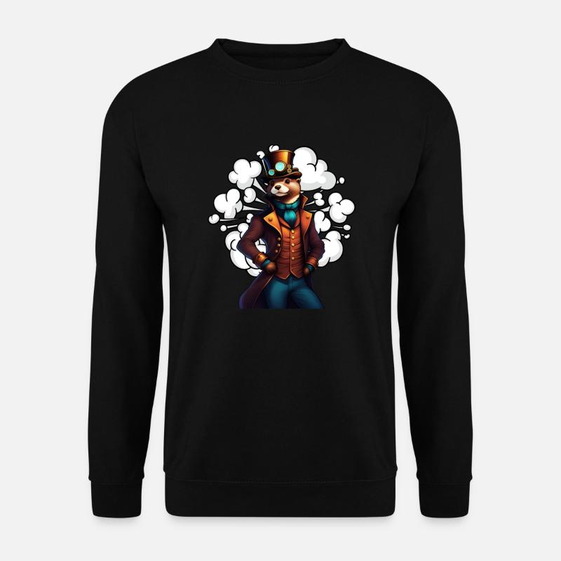 Loutre inventive Steampunk Technikotter - Sweat-shirt Unisexe - noir