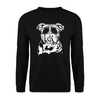 Américain XXL Bulldog cool Dog Portrait Wilsigns - Sweat-shirt Unisexe - noir - Devant - Alina (178cm) & Michal (187cm)