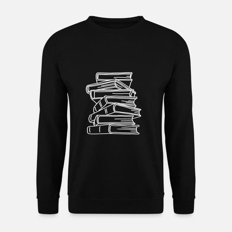 Bücherhaufen Bücherstapel - Unisex Pullover - Schwarz