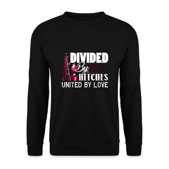 Oilfield Worker Divided By Hitches United By Love - Unisex Sweatshirt - black - Front - Alina (178cm) & Michal (187cm)
