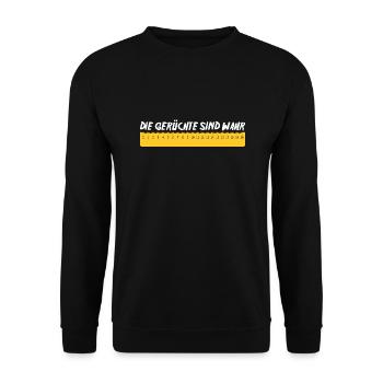 Gerüchte - Unisex Pullover - Schwarz - Vorne - Alina (178cm) & Michal (187cm)