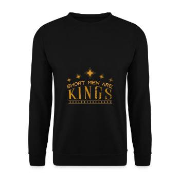 Short men are kings Kleine Männer sind Könige - Unisex Pullover - Schwarz - Vorne - Alina (178cm) & Michal (187cm)