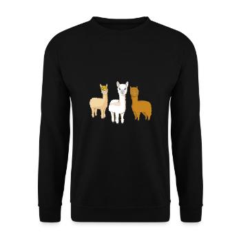 Alpaca Lama - Unisex Sweatshirt - black - Front - Alina (178cm) & Michal (187cm)