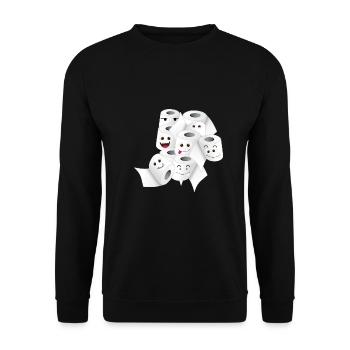 Papier toilette. Beaucoup. Virus. Gardez l'humour - Sweat-shirt Unisexe - noir - Devant - Alina (178cm) & Michal (187cm)
