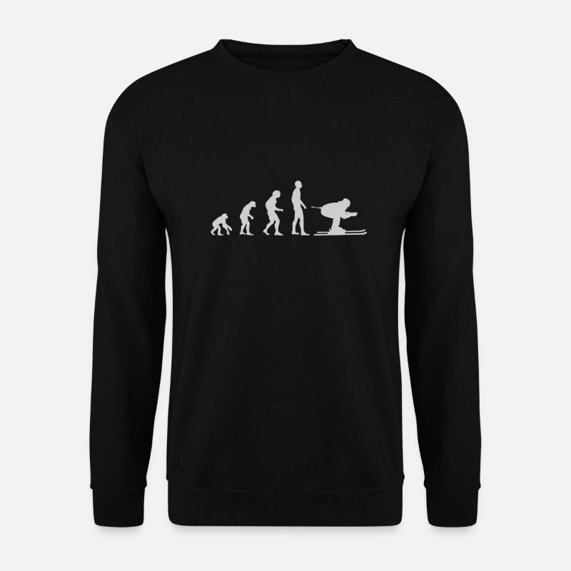 Evolution Skifahrer - Geschenkidee - Unisex Pullover - Schwarz