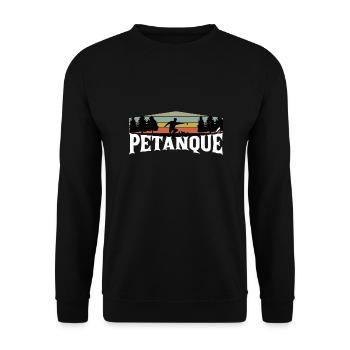 Petanqué vintage retro Silhouette - Unisex Sweatshirt - black - Front - Alina (178cm) & Michal (187cm)