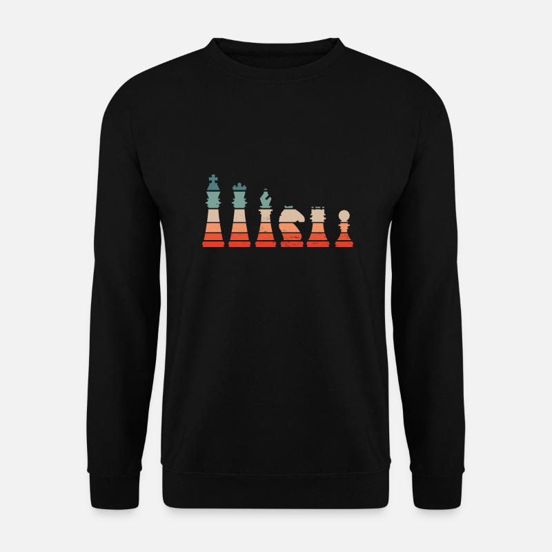 Pièces d’échecs vintage - Sweat-shirt Unisexe - noir
