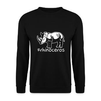 Funny Rhinoceros Hashtag - Unisex Sweatshirt - black - Front - Alina (178cm) & Michal (187cm)