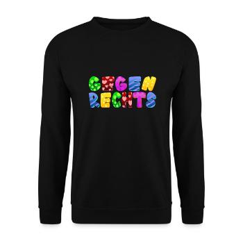 AfD stoppen gegen rechts Demokratie Vielfalt links - Unisex Pullover - Schwarz - Vorne - Alina (178cm) & Michal (187cm)