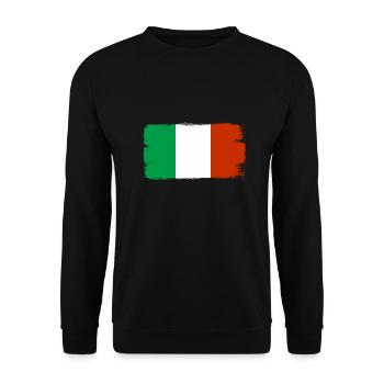 Italie Drapeau Vintage Drapeau italien Utilisé Look - Sweat-shirt Unisexe - noir - Devant - Alina (178cm) & Michal (187cm)