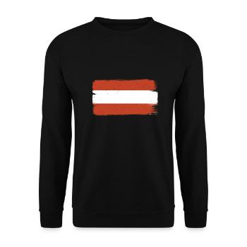 Austria Flag Austria Austrian Flag AT - Unisex Sweatshirt - black - Front - Alina (178cm) & Michal (187cm)
