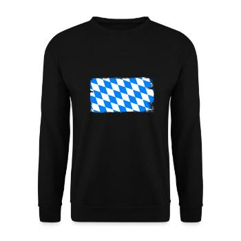 Drapeau de Bavière Utilisé Look Drapeau bavarois Vintage - Sweat-shirt Unisexe - noir - Devant - Alina (178cm) & Michal (187cm)