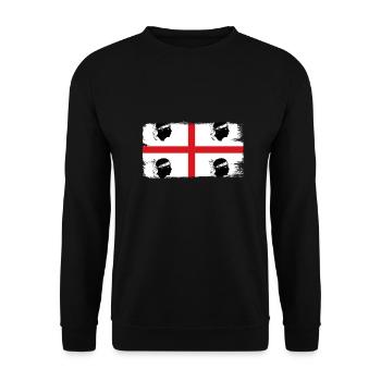 Sardinien Flagge Sardische Fahne Sardegna Fahne - Unisex Pullover - Schwarz - Vorne - Alina (178cm) & Michal (187cm)