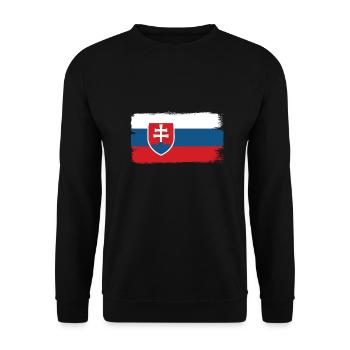 Slovakia flag vintage Slovak flag homeland - Unisex Sweatshirt - black - Front - Alina (178cm) & Michal (187cm)
