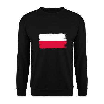 Pologne Drapeau utilisé Look Polska Drapeau polonais - Sweat-shirt Unisexe - noir - Devant - Alina (178cm) & Michal (187cm)