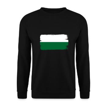 Drapeau de Saxe Drapeau saxon Ossi Holiday SN - Sweat-shirt Unisexe - noir - Devant - Alina (178cm) & Michal (187cm)