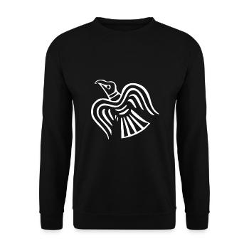 Rabe Wickinger Viking Tyr Thor nordisch Mythologie - Unisex Pullover - Schwarz - Vorne - Alina (178cm) & Michal (187cm)