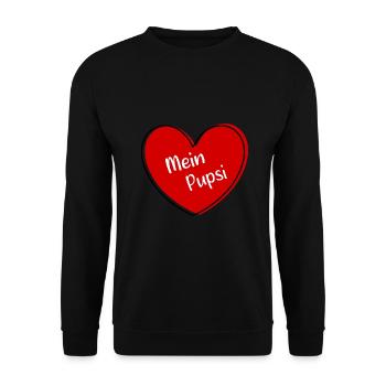 Valentinstag Geschenk Valentinstag Herz Spruch - Unisex Pullover - Schwarz - Vorne - Alina (178cm) & Michal (187cm)