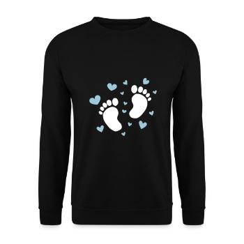 Bébé pieds coeur bébé Grossesse Naissance - Sweat-shirt Unisexe - noir - Devant - Alina (178cm) & Michal (187cm)