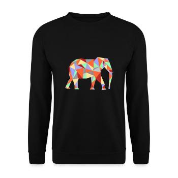 Elephant Geometric - Unisex Sweatshirt - black - Front - Alina (178cm) & Michal (187cm)