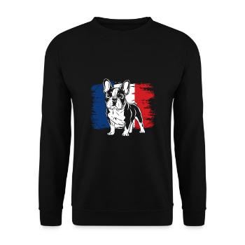 Bouledogue français Frenchie avec lunettes de soleil - Sweat-shirt Unisexe - noir - Devant - Alina (178cm) & Michal (187cm)