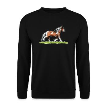 Horse motif Tinker Piebald Gift Funny Irish - Unisex Sweatshirt - black - Front - Alina (178cm) & Michal (187cm)