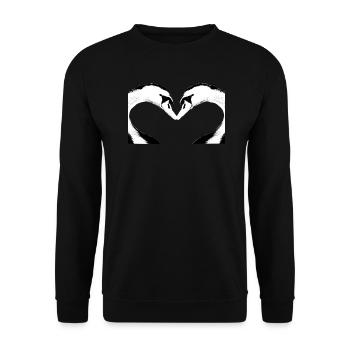 cygne - Sweat-shirt Unisexe - noir - Devant - Alina (178cm) & Michal (187cm)