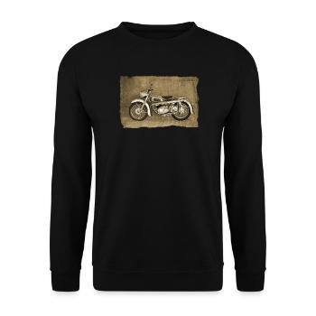Deutscher Motorrad Oldtimer Photoart 1.0 - Unisex Pullover - Schwarz - Vorne - Alina (178cm) & Michal (187cm)