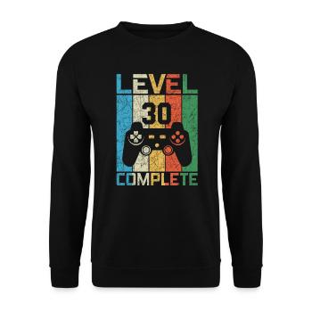 30e anniversaire du joueur niveau 30 terminé Vintage - Sweat-shirt Unisexe - noir - Devant - Alina (178cm) & Michal (187cm)
