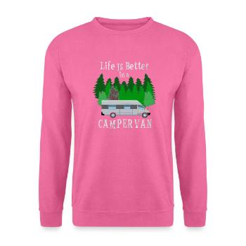Campervan Van Campingbus Vanlifer Cadeau - Sweat-shirt Unisexe - rose - Devant