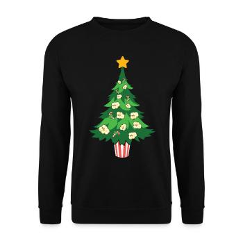Popcorn Christmas Tree Fast Food - Unisex Sweatshirt - black - Front - Alina (178cm) & Michal (187cm)