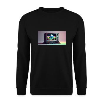 Retro TV - Unisex Sweatshirt - black - Front - Alina (178cm) & Michal (187cm)