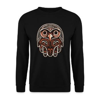 Eagle Haida Indian Symbol Bird Animal Totem Falcon - Unisex Sweatshirt - black - Front - Alina (178cm) & Michal (187cm)