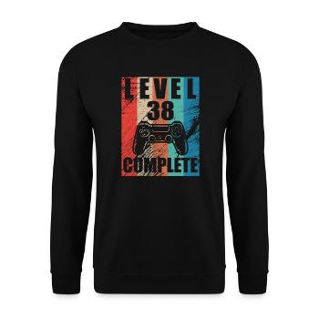 Level 38 complete - Unisex Sweatshirt - black - Front - Alina (178cm) & Michal (187cm)