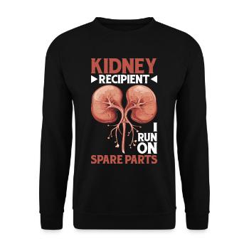 Receveur De Rein, Je Fonctionne Sur Pièces De Rechange 20 - Sweat-shirt Unisexe - noir - Devant - Alina (178cm) & Michal (187cm)