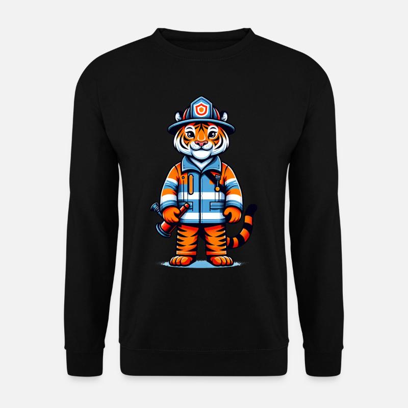 Cute Tiger Firefighter - Unisex Sweatshirt - black