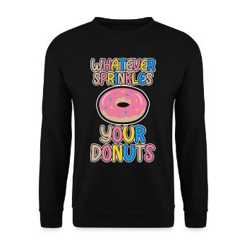 Whatever Sprinkles Your Donuts 4 - Unisex Pullover - Schwarz - Vorne - Alina (178cm) & Michal (187cm)
