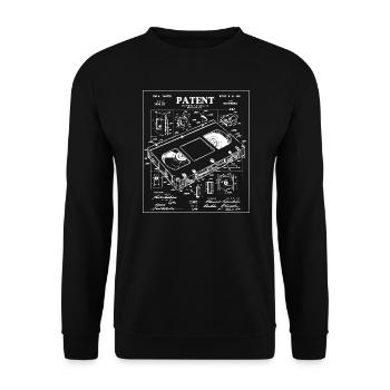 Vintage-VHS-Kassetten-Design - Unisex Pullover - Schwarz - Vorne - Alina (178cm) & Michal (187cm)