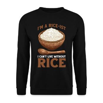 I'm A Rice-ist I Can't Live Without Rice 7 - Unisex Pullover - Schwarz - Vorne - Alina (178cm) & Michal (187cm)