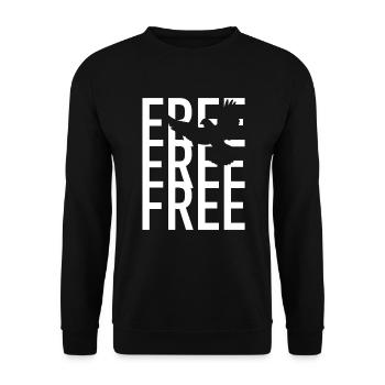 Free Freedom Free - Unisex Sweatshirt - black - Front - Alina (178cm) & Michal (187cm)