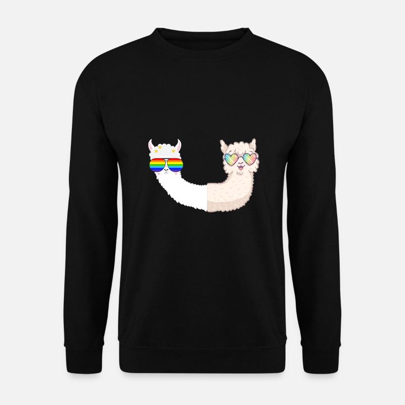cool llamas with sunglasses - Unisex Sweatshirt - black