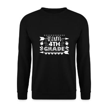 Team 4th Grade Teacher - Unisex Sweatshirt - black - Front - Alina (178cm) & Michal (187cm)