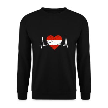 Drapeau Autriche Autriche Drapeau Autrichien AT - Sweat-shirt Unisexe - noir - Devant - Alina (178cm) & Michal (187cm)