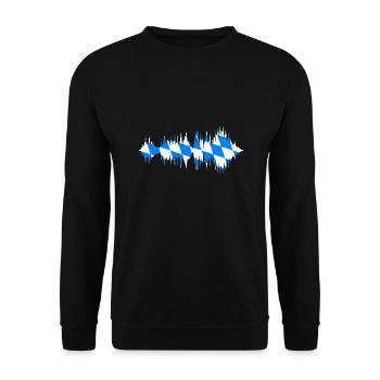 Bavaria Flag Used Look Bavarian Flag Vintage - Unisex Sweatshirt - black - Front - Alina (178cm) & Michal (187cm)
